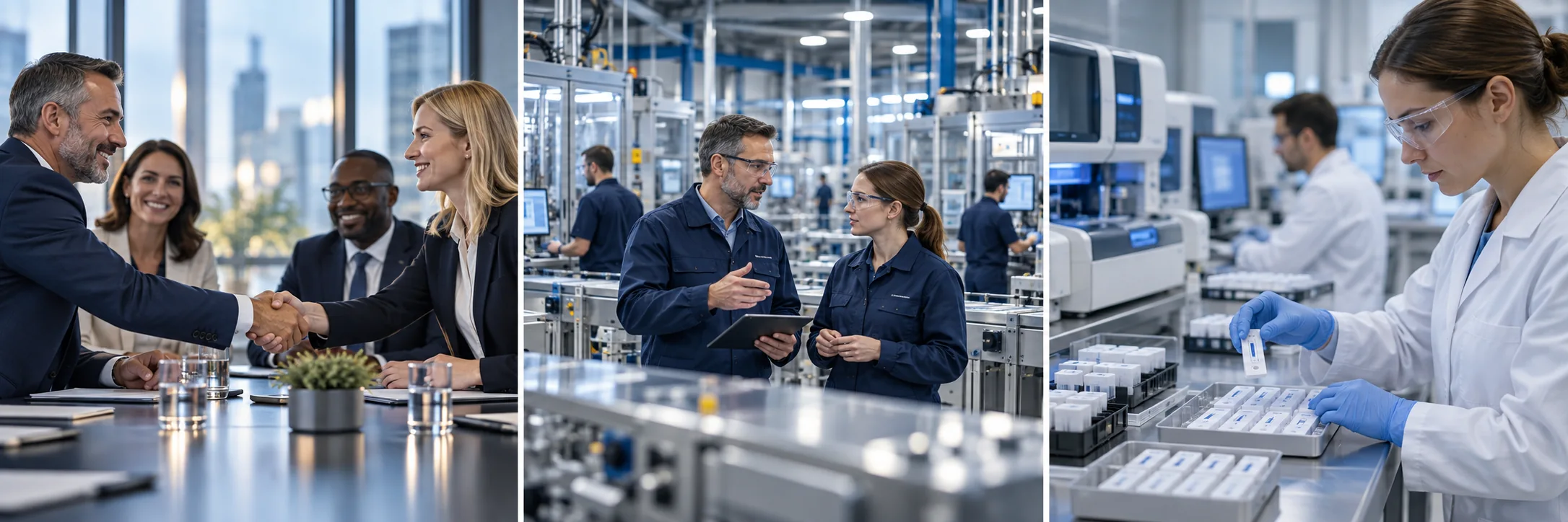 Geschäftstreffen, Industrieunternehmen, Drogentestlabore